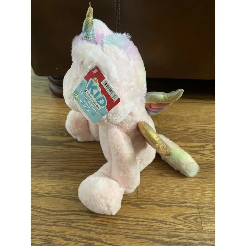 Kid Connection Pink Unicorn Pegasus Soft Plush Stuffed Animal Toy 12 Inch NEW